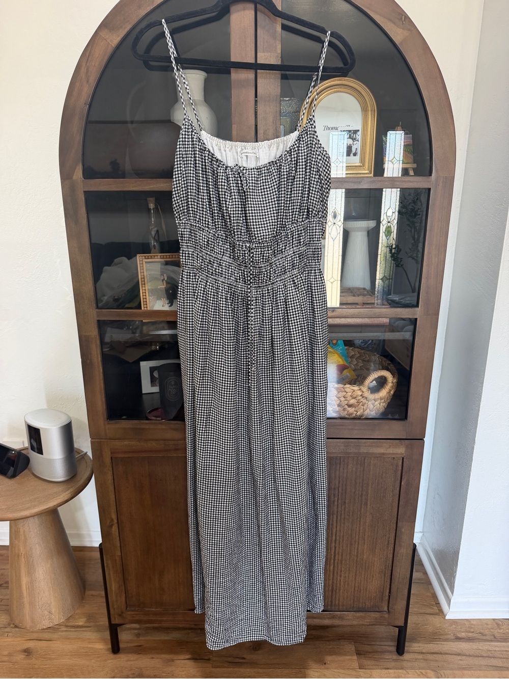 EUCAbercrombie & Fitch Black and White Gingham Maxi Dress - Picture 5 of 10